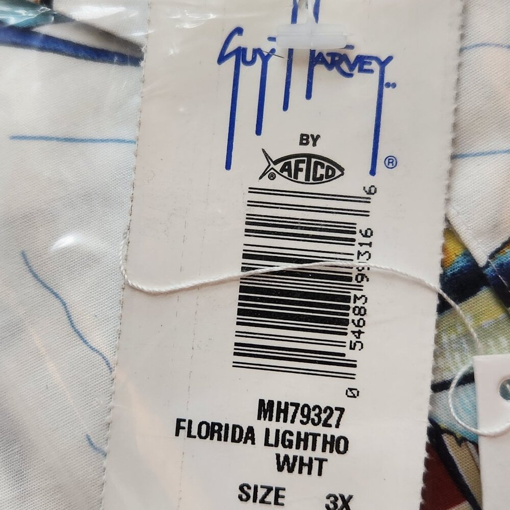 Guy Harvey Aftco Bluewater 3x XXXL short sleeve shirt florida fish lighthouses - Picture 3 of 7